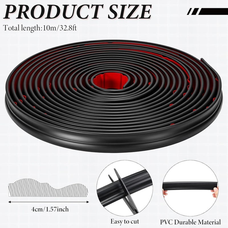 Innconee 32.8ft x 1.6 Inch Flexible Peel and Stick Molding Trim for Wall, Baseboard, Backsplash, Tile Edge, Chair Rail, Mirror-self Adhesive Moulding Trim for Bathroom Wall Door Floor Window, Black - Image 2